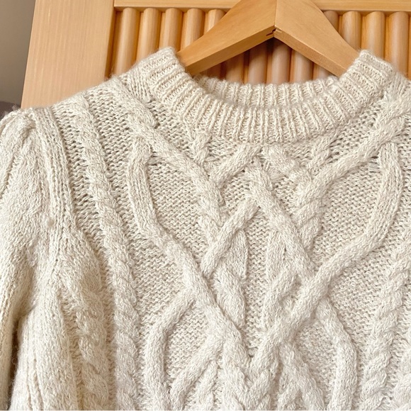 Isabel Marant gayle alpaca cable knit sweater ecru cream white - Picture 2 of 13